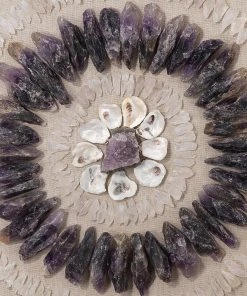 Jamie Young Crystal Framed Wall Art In Amethyst And Selenite