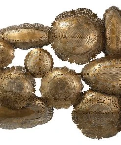 Wall Sculptures Jamie Young Josephine Lace Wall Art In Antique Brass Metal