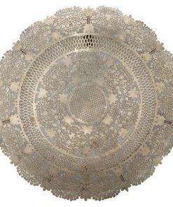 Jamie Young Penelope Lace Wall Art Medallion In Antique Silver