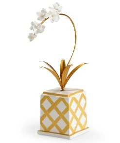 Chelsea House Square Flower Accent - Gold DECOR