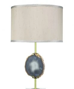 Table Lamps Jamie Young Agate Slice Table Lamp In Natural Lavendar Agate & Antique Brass Metal
