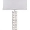 Jamie Young Astor Table Lamp In Textured Matte White Resin Table Lamps