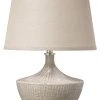 Jamie Young Basketweave Table Lamp In Off White Ceramic With Medium Open Cone Shade In Natural Linen 2 Jamie Young Basketweave Table Lamp In Off White Ceramic With Medium Open Cone Shade In Natural Linen