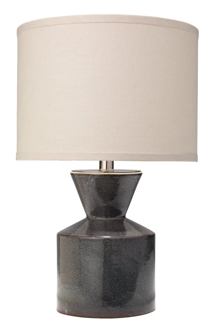Jamie Young Berkley Table Lamp In Blue Ceramic With Small Drum Shade In White Linen 3 Jamie Young Berkley Table Lamp In Blue Ceramic With Small Drum Shade In White Linen