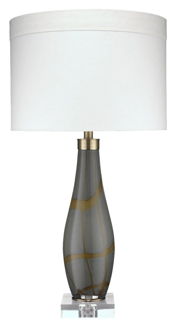 Jamie Young Boa Table Lamp In Taupe Glass With Classic Drum Shade In Sea Salt Linen Table Lamps 3 Jamie Young Boa Table Lamp In Taupe Glass With Classic Drum Shade In Sea Salt Linen Table Lamps