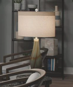 Jamie Young Boa Table Lamp In Taupe Glass With Classic Drum Shade In Sea Salt Linen Table Lamps 7 Jamie Young Boa Table Lamp In Taupe Glass With Classic Drum Shade In Sea Salt Linen Table Lamps