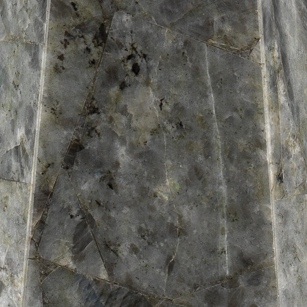 Jamie Young Borealis Hexagon Table Lamp In Labradorite With Large Drum Shade In White Silk 4 Jamie Young Borealis Hexagon Table Lamp In Labradorite With Large Drum Shade In White Silk