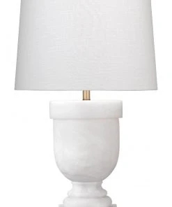 Jamie Young Carnegie Table Lamp In White Faux Alabaster