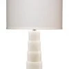 Jamie Young Caspian Table Lamp In White Alabaster With Classic Drum Shade In White Linen Table Lamps 1 Jamie Young Caspian Table Lamp In White Alabaster With Classic Drum Shade In White Linen Table Lamps