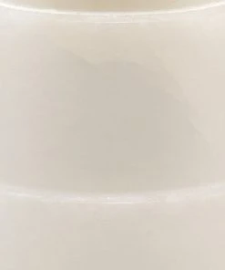 Jamie Young Caspian Table Lamp In White Alabaster With Classic Drum Shade In White Linen Table Lamps