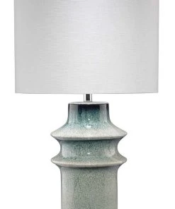 Jamie Young Cymbals Table Lamp In Blue Reactive Glaze Ceramic