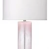 Jamie Young Dahlia Table Lamp In Pink Glass With Large Drum Shade In Sea Salt Linen 2 Jamie Young Dahlia Table Lamp In Pink Glass With Large Drum Shade In Sea Salt Linen