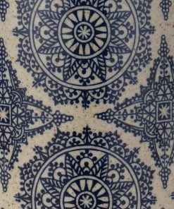 Jamie Young Deliah Table Lamp In Blue With Medium Drum Shade In Stone Linen Table Lamps