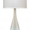 Jamie Young Dewdrop Table Lamp In Sky Blue Glass With Classic Drum In White Linen 2 Jamie Young Dewdrop Table Lamp In Sky Blue Glass With Classic Drum In White Linen
