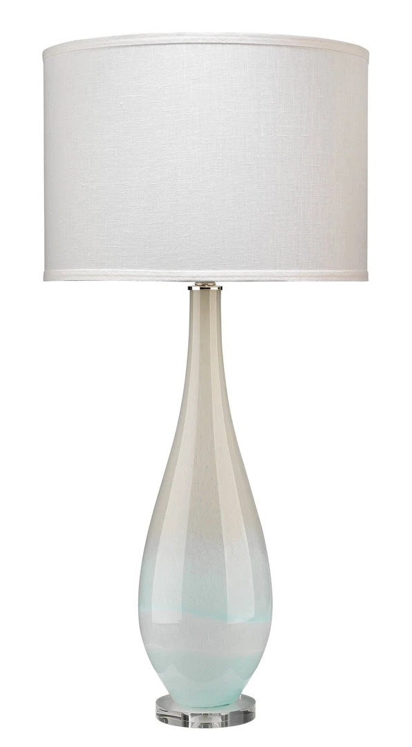 Jamie Young Dewdrop Table Lamp In Sky Blue Glass With Classic Drum In White Linen 3 Jamie Young Dewdrop Table Lamp In Sky Blue Glass With Classic Drum In White Linen