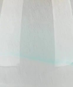 Jamie Young Dewdrop Table Lamp In Sky Blue Glass With Classic Drum In White Linen