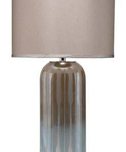Jamie Young Ethereal Table Lamp In Taupe & Opal Glass