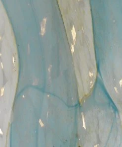 Jamie Young Helen Table Lamp In Pale Blue Glass With Classic Drum Shade In Sea Salt Linen Table Lamps