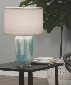 Jamie Young Helen Table Lamp In Pale Blue Glass With Classic Drum Shade In Sea Salt Linen Table Lamps 7 Jamie Young Helen Table Lamp In Pale Blue Glass With Classic Drum Shade In Sea Salt Linen Table Lamps