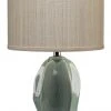 Jamie Young Hermosa Table Lamp In Teal Ceramic With Drum Shade In Elephant Hemp Table Lamps 1 Jamie Young Hermosa Table Lamp In Teal Ceramic With Drum Shade In Elephant Hemp Table Lamps