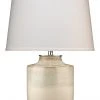 Table Lamps Jamie Young Lagoon Table Lamp In Cream Ceramic With Large Cone Shade In White Linen 2 Table Lamps Jamie Young Lagoon Table Lamp In Cream Ceramic With Large Cone Shade In White Linen