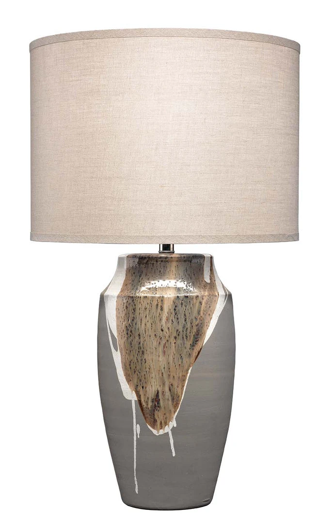 Table Lamps Jamie Young Landslide Table Lamp In Matte Grey Ceramic W/ Beige & White Drip 3 Table Lamps Jamie Young Landslide Table Lamp In Matte Grey Ceramic W/ Beige & White Drip