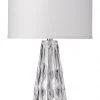 Table Lamps Jamie Young Laurel Table Lamp In Clear Glass With Medium Drum Shade In White Linen