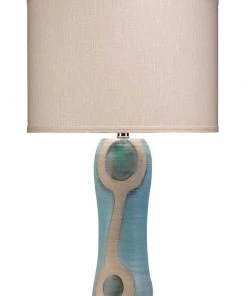Jamie Young Maryln Table Lamp In Blue, Black & Natural Ceramic Table Lamps