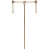 Jamie Young Minerva Twin Shade Floor Lamp In Antique Brass Metal & White Marble Floor Lamps