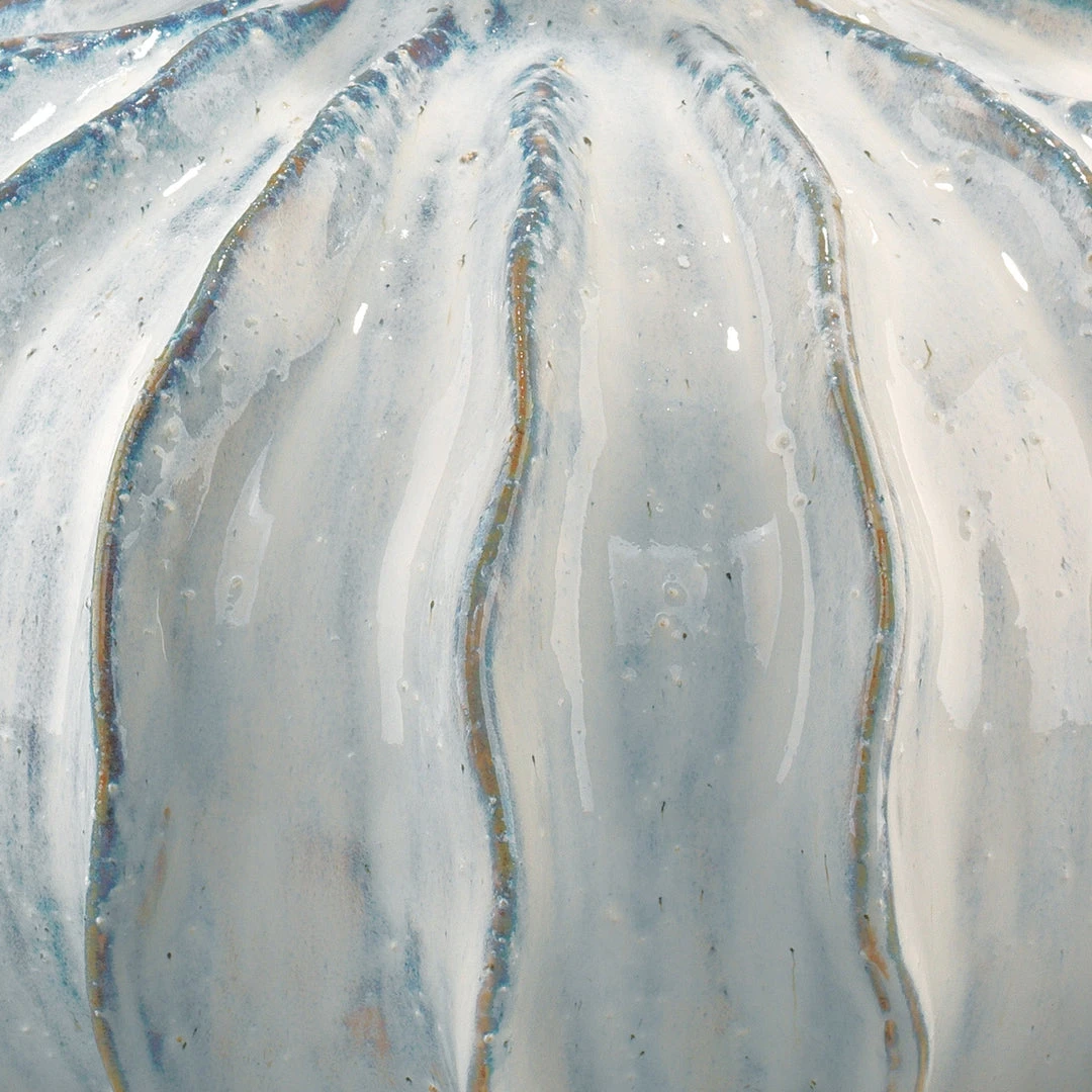 Jamie Young Oceane Gourd Table Lamp In White Ceramic With Custom Cone Shade In White Linen 4 Jamie Young Oceane Gourd Table Lamp In White Ceramic With Custom Cone Shade In White Linen