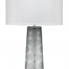 Table Lamps Jamie Young Pebble Table Lamp, Large In Grey Glass With Large Drum Shade In White Linen 1 Table Lamps Jamie Young Pebble Table Lamp, Large In Grey Glass With Large Drum Shade In White Linen
