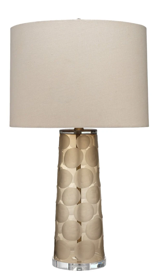 Table Lamps Jamie Young Pebble Table Lamp In Taupe Etched Glass With Drum Shade In Stone Linen 3 Table Lamps Jamie Young Pebble Table Lamp In Taupe Etched Glass With Drum Shade In Stone Linen