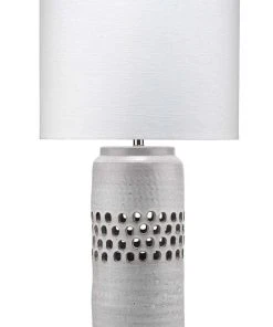 Table Lamps Jamie Young Perforated Table Lamp In Matte Frosted Grey Ceramic