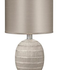 Jamie Young Prairie Table Lamp In Beige & Off White Patterned Ceramic Table Lamps