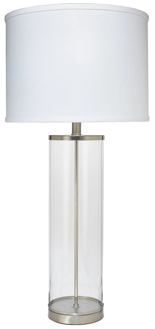 Jamie Young Rockefeller Table Lamp In Nickel With Classic Drum Shade In White Linen Table Lamps 3 Jamie Young Rockefeller Table Lamp In Nickel With Classic Drum Shade In White Linen Table Lamps