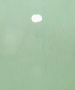 Jamie Young Studio Table Lamp In Leaf Green Glass With Tall Thin Drum Shade In White Linen Table Lamps