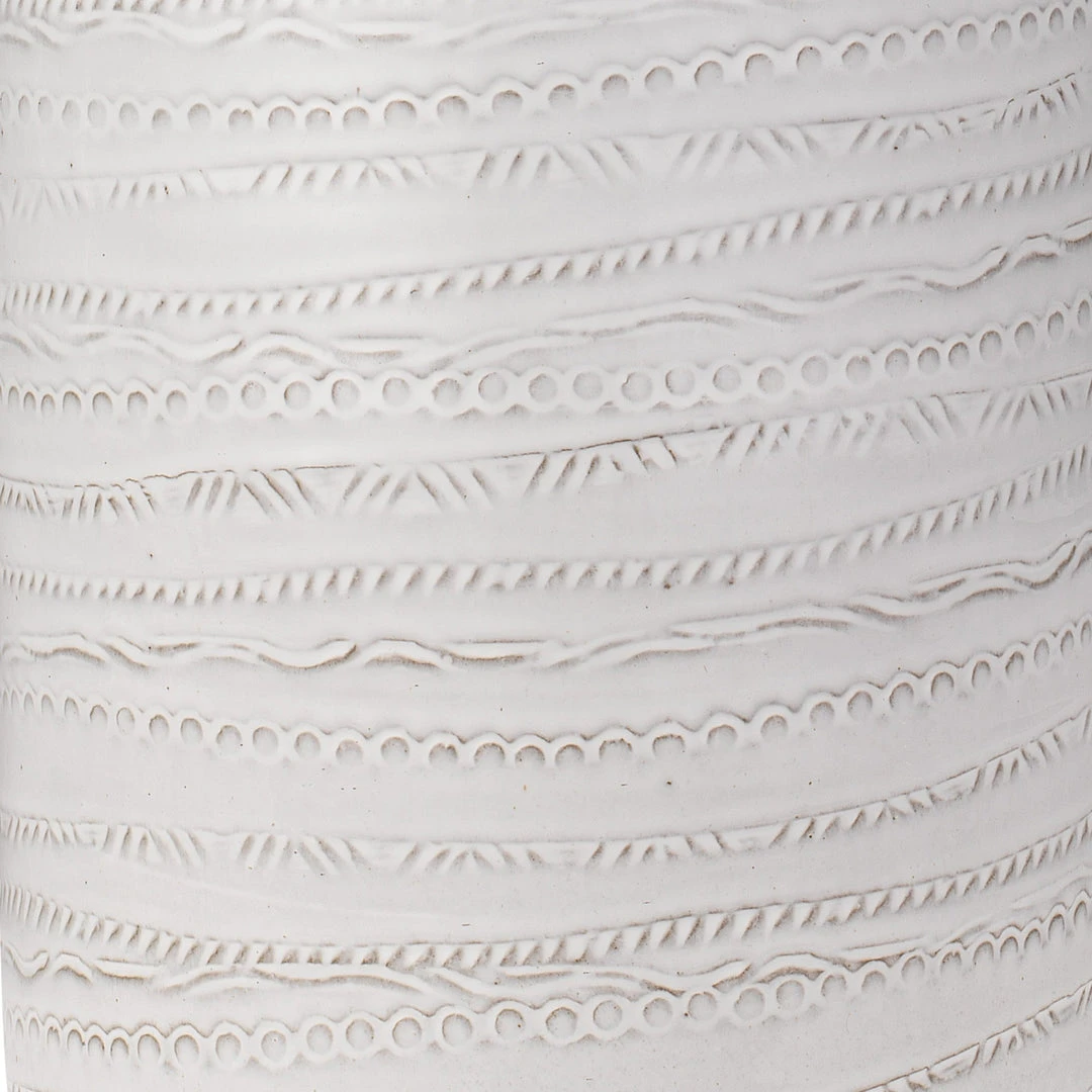 Jamie Young Trace Table Lamp In White Ceramic With Large Drum Shade In White Linen 4 Jamie Young Trace Table Lamp In White Ceramic With Large Drum Shade In White Linen