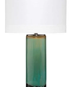 Jamie Young Wythe Table Lamp In Aqua, Black & Cream Glaze Ceramic Table Lamps