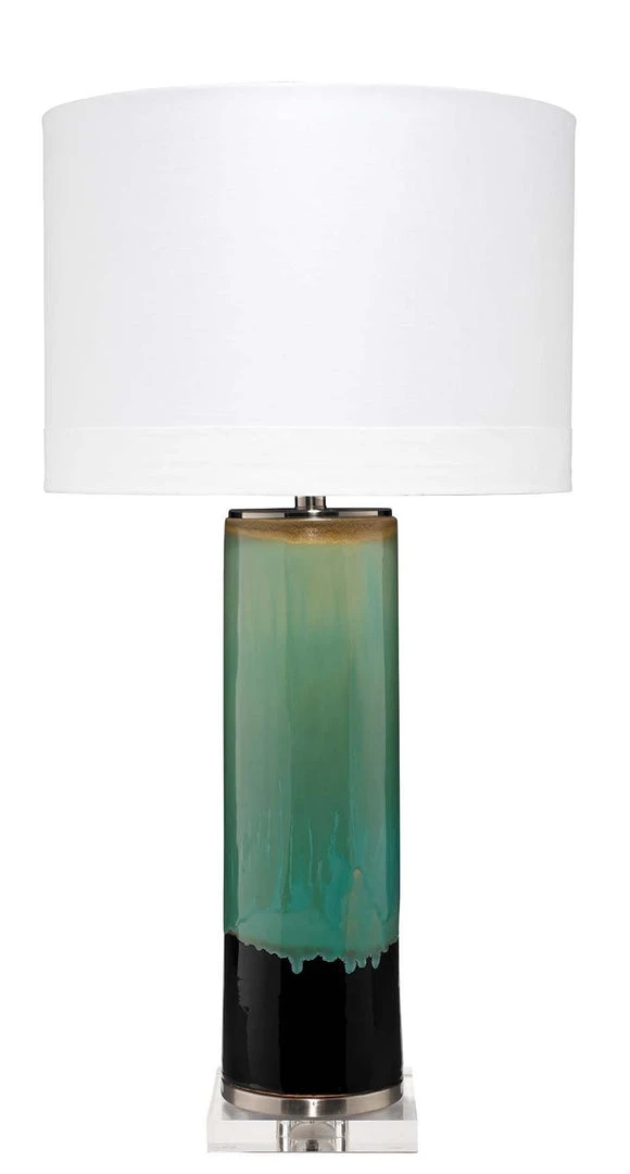 Jamie Young Wythe Table Lamp In Aqua, Black & Cream Glaze Ceramic Table Lamps 3 Jamie Young Wythe Table Lamp In Aqua, Black & Cream Glaze Ceramic Table Lamps