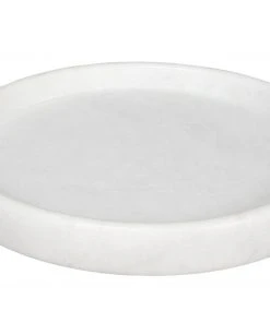 Noir 16, Round Tray, White Stone