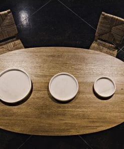 Noir 16, Round Tray, White Stone