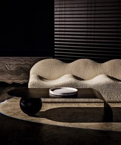 DECOR Noir 20, Round Tray, White Stone