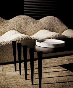 DECOR Noir 20, Round Tray, White Stone