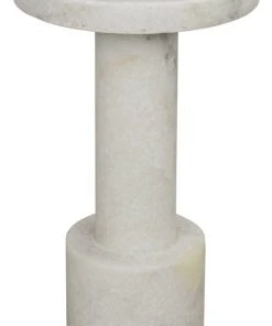 Noir Shine Candle Holder, White Stone Candle Holders & Hurricanes