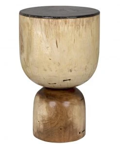 Side & End Tables Noir Kuduro Side Table With Stone Top