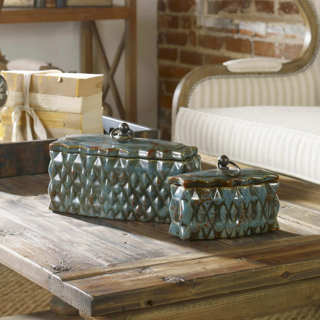 Uttermost Neelab Ceramic Containers, Set/2 Vases, Jars, & Bottles 5 Uttermost Neelab Ceramic Containers, Set/2 Vases, Jars, & Bottles