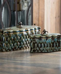 Uttermost Neelab Ceramic Containers, Set/2 Vases, Jars, & Bottles