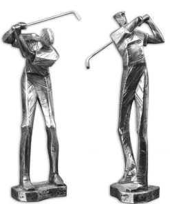 DECOR Uttermost Practice Shot Metallic Statues, Set/2