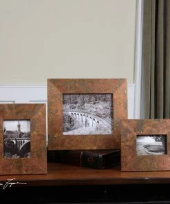 Uttermost Ambrosia Copper Photo Frames S/3 Picture Frames
