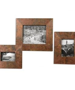 Uttermost Ambrosia Copper Photo Frames S/3 Picture Frames
